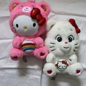 NWOT Hello Kitty x Care Bear Plushies